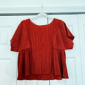 Texture & Thread Micropleat Top